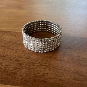 Silver Rhinestone/Crystal Bracelet 6 Rows for bikini/figure competition